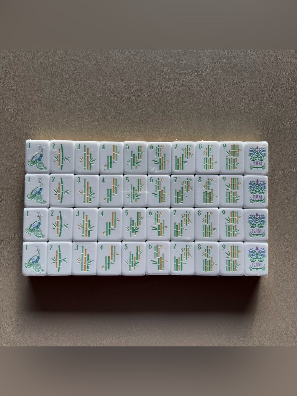 Mahjong Tile Set with Multicolor Floral and Letter Accents - Picture 3 of 8